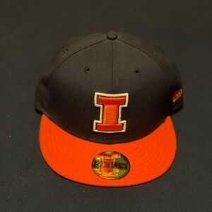 Fighting Illini Illinois New Era Fitted Hat Sz 7 1/4